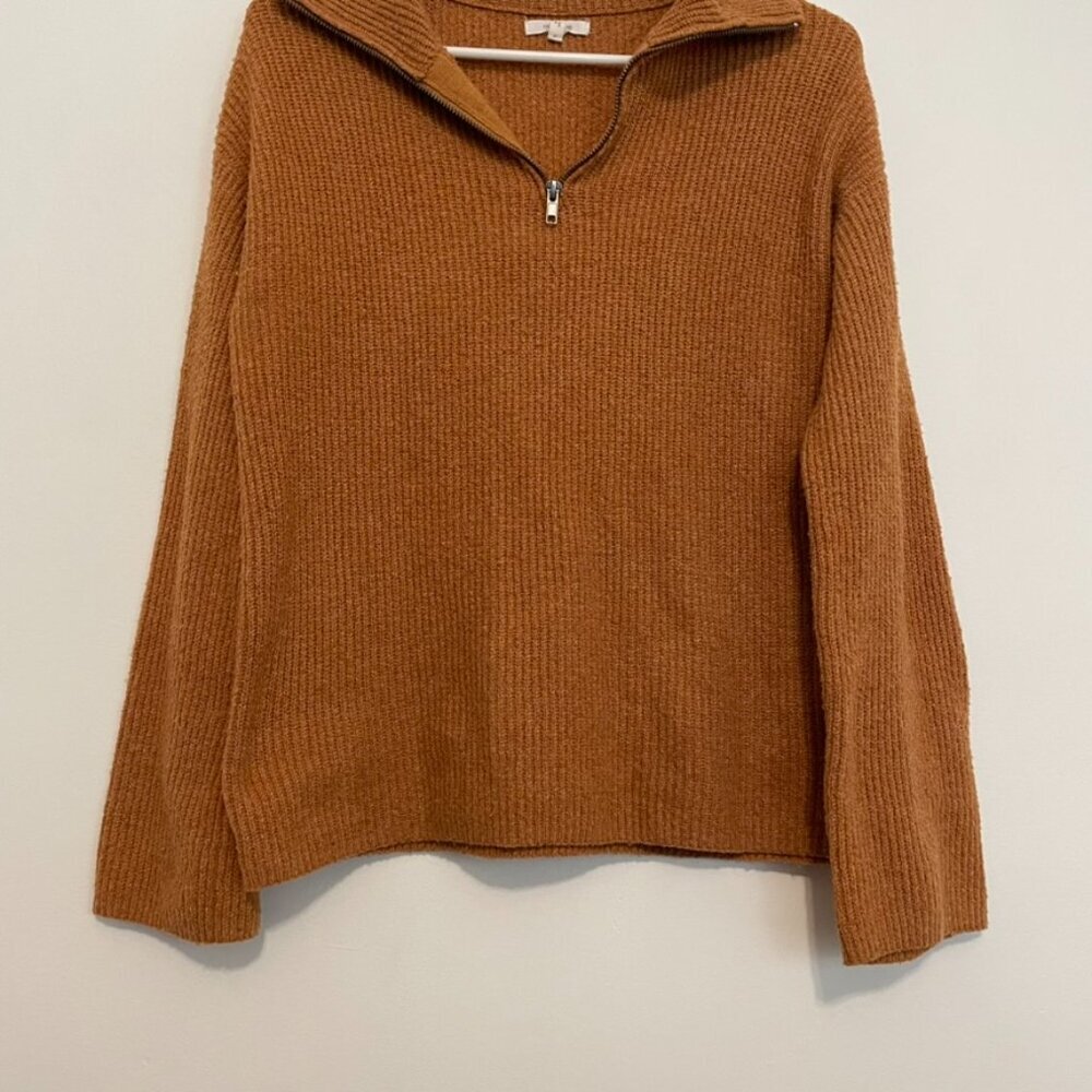 Maurices Solid Half Zip Sweater Burnt Orange Ish … - image 5